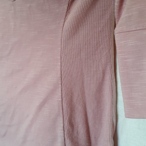 Candie's Rose Pink Quarter Sleeve Button Down Top - Picture 5 of 10